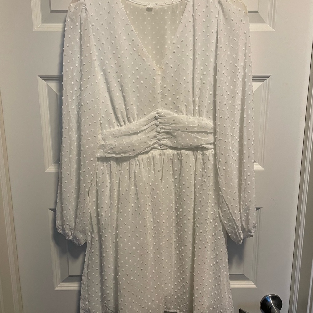 Long sleeve white dress